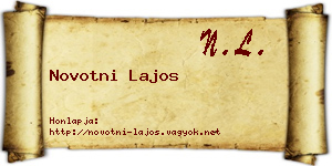 Novotni Lajos névjegykártya